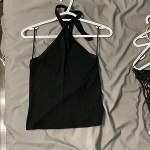 Tie up garage crop top